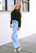 Load image into Gallery viewer, Solid Casual Round Neck Raglan Long Sleeve Tee